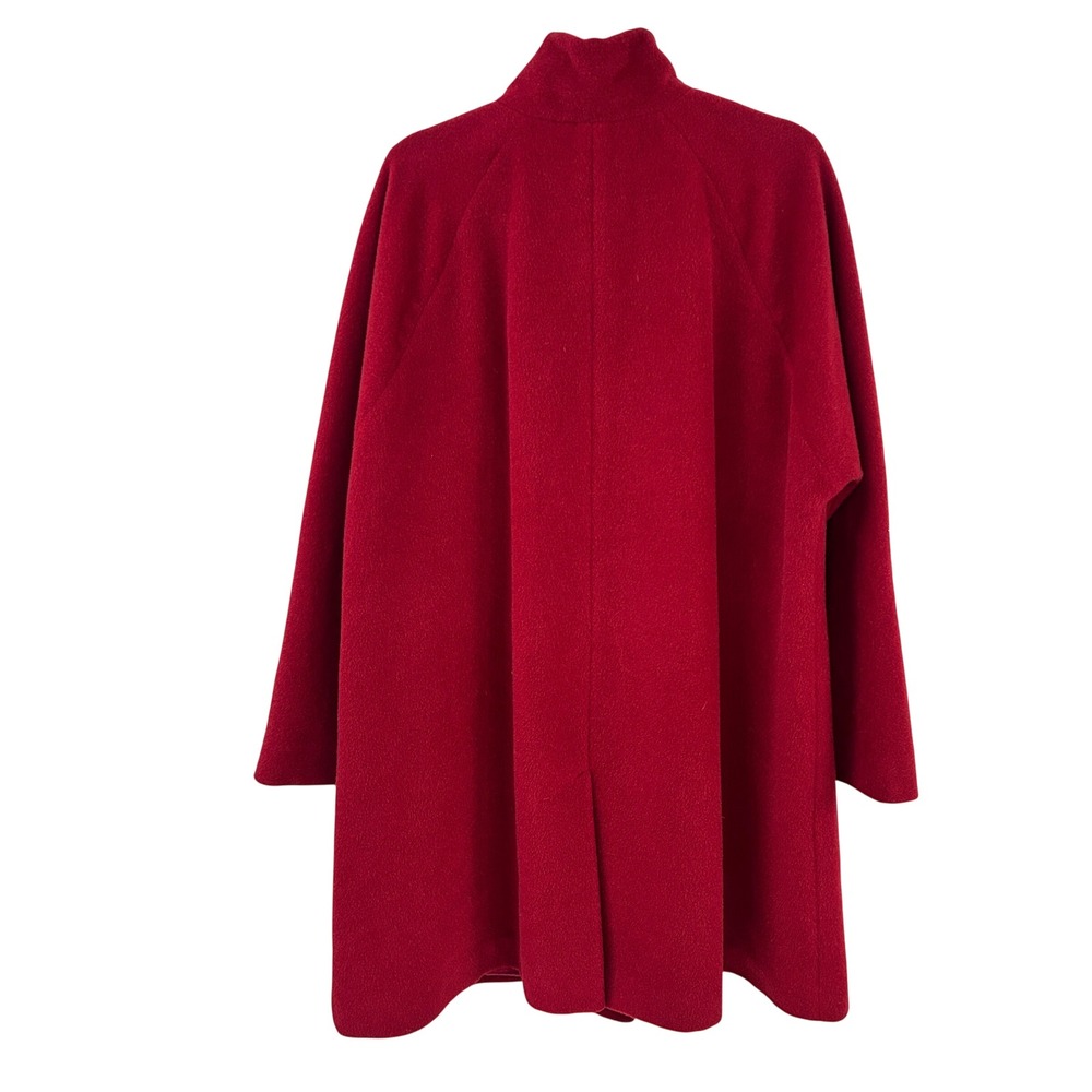 Hilary Radley Funnel Neck Alpaca Wool Swing Coat L Red Quiet Luxury - Picture 13 of 14